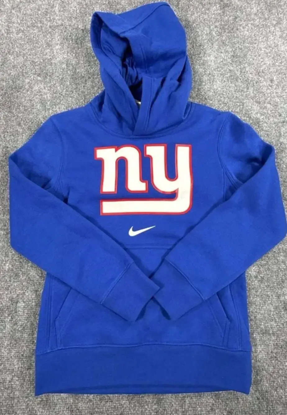 Nike New York Giants NFLYouth Small Royal Blue Pullover Hoodie Sweatshirt